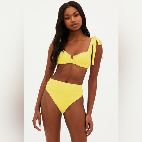 BEACH RIOT Core Collection Blair Top Lemon Yellow, Size Large, $118 - Picture 3 of 8